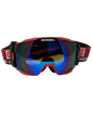 Bomber Goggles (Red w/Flash Blue Lens)