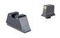 Trijicon Suppressor/Optic Height |  Night Sights |  Orange Front with Black Rear & Green Lamps |  Fits GLOCK 17/19/22/23/24/26/27/31/32/33/34/35/39