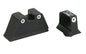 Trijicon Bright & Tough |  Sight |  Suppressor Height |  Green Front with Yellow Rear |  Fits Glock 17/19/22/23/26/27/31/32/33/34/35/37/38/39 |  Black