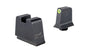 Trijicon Suppressor/Optic Height |  Night Sights |  Orange Front with Metal Rear & Green Lamps |  Fits GLOCK 17/19/22/23/24/26/27/31/32/33/34/35/39