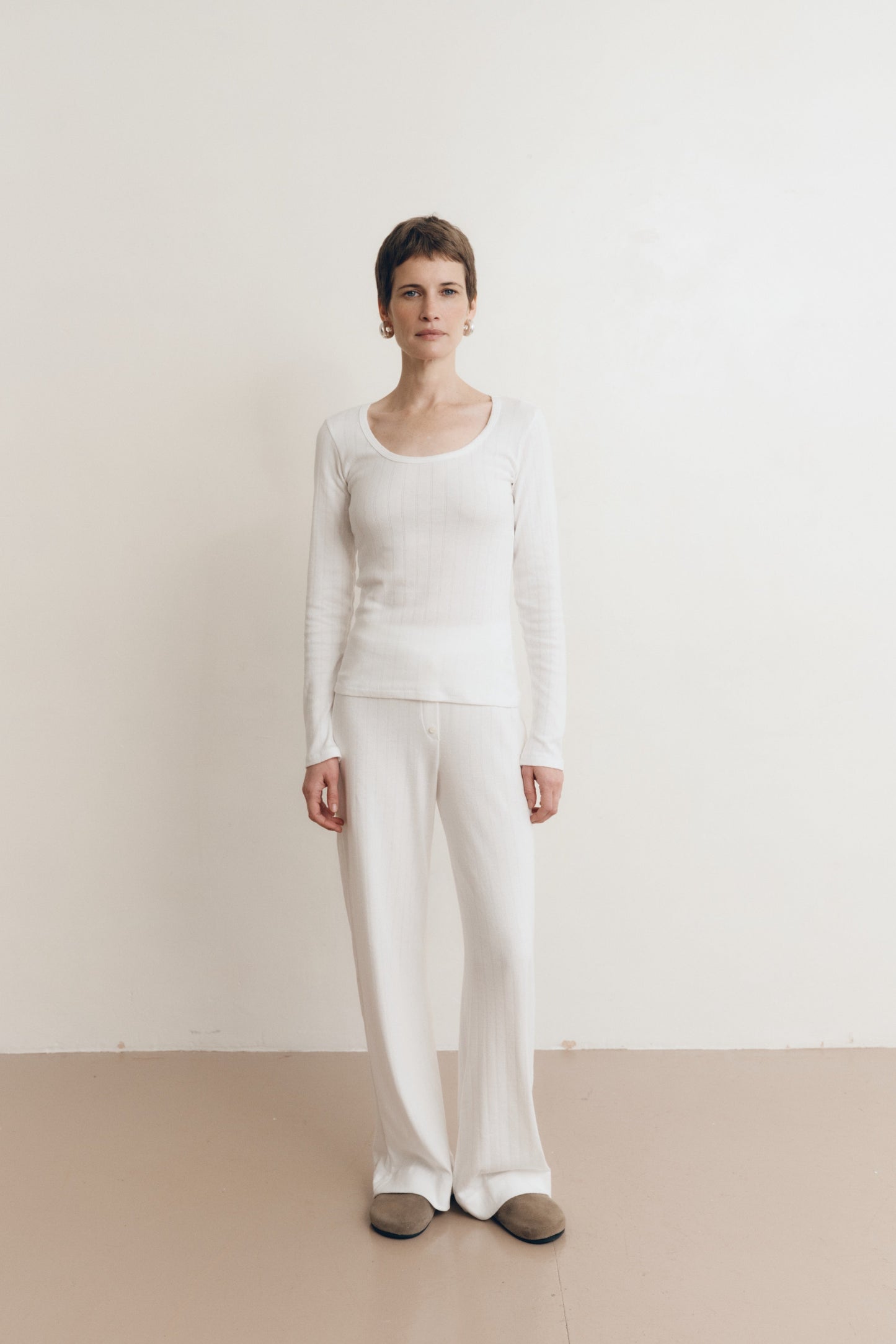 Maia Scoop Neck Pointelle Top