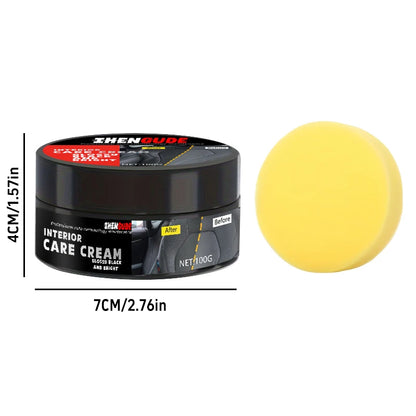 1 Piece 100g Car Plastic Repair Agent Recovery Black Luster Car Interior Leather and Panel Update Wax Coating Car Polishing and Repair Coating Cleaning Rejuvenation Repair Wax