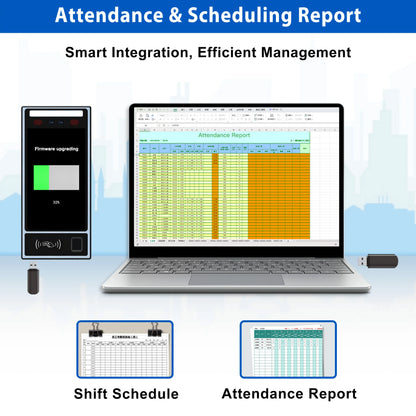 8" Multi-Biometric Access Control & Attendance Terminal - Face Fingerprint Palm Vein, WiFi 4G TCP/IP