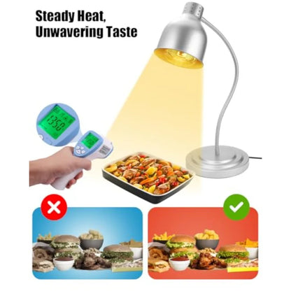 Heat Lamp for Food Heat Lamp with Flexible Arm 250W Bulbs x 2 Catering Food Warmers for Buffet Parties Fast Food