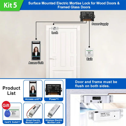 8" Multi-Biometric Access Control & Attendance Terminal - Face Fingerprint Palm Vein, WiFi 4G TCP/IP