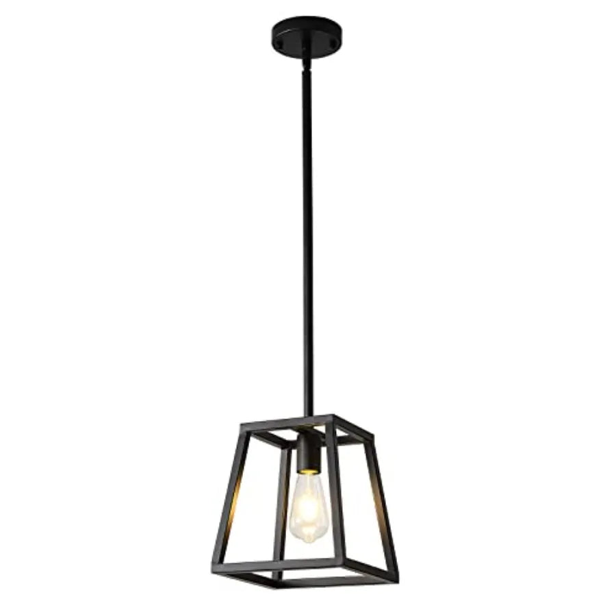Pendant Light, Mini Rectangle Chandeliers, Pendant Lighting for Kitchen Island Living Room 1-Light Industrial Pendant Lighting