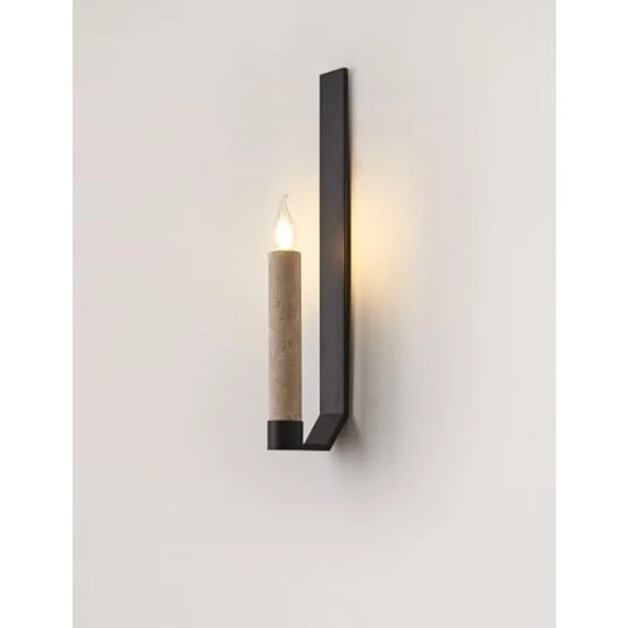 21.6-inch Modern Linear Wall Sconce Alabaster Natural Marble Light Fixture Art Deco Black Minimalist LED Wall Lighting for Livi