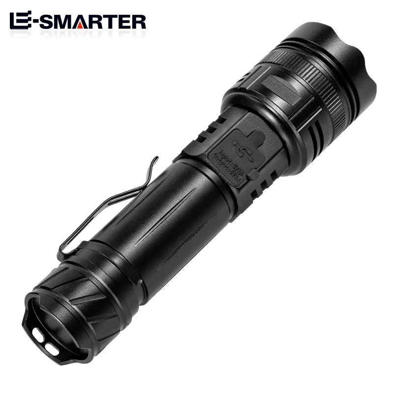 High Power LED Flashlight Type-C USB Rechargeable Long Range Tactical Torch Strong Light Lamp Outdoor Ultra Powerful Flash Light