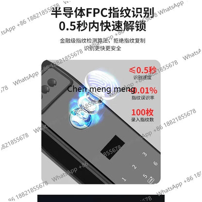 Fully automatic, fingerprint, anti-theft door password lock, household electronic smart lock, video intercom