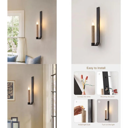 21.6-inch Modern Linear Wall Sconce Alabaster Natural Marble Light Fixture Art Deco Black Minimalist LED Wall Lighting for Livi