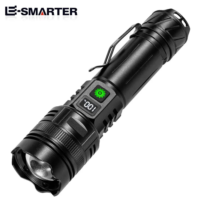 High Power LED Flashlight Type-C USB Rechargeable Long Range Tactical Torch Strong Light Lamp Outdoor Ultra Powerful Flash Light