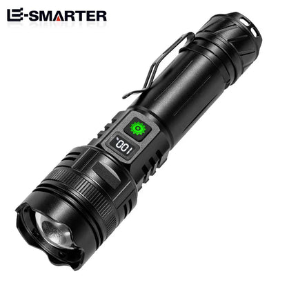 High Power LED Flashlight Type-C USB Rechargeable Long Range Tactical Torch Strong Light Lamp Outdoor Ultra Powerful Flash Light