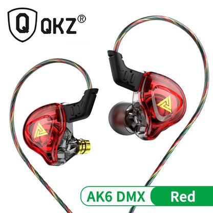 3.5MM Headset Music Earbuds In Ear With Mic Original QKZ AK6 Copper Driver HiFi Wired Earphone Race Sport Headphone Bass Stereo