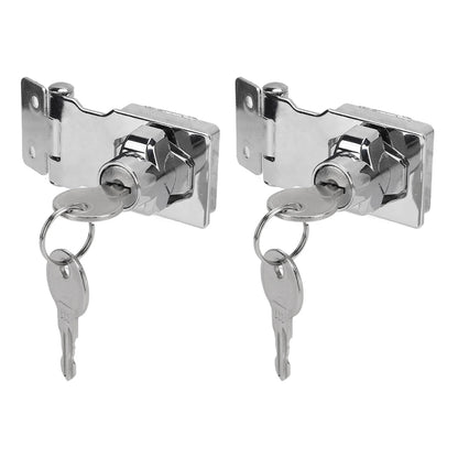 2 Packs 2.5 Inch Zinc Alloy Hasp Lock With Twist Knob Keyed Design Anti Theft Safety Hardware For Drawers Mailbox Cabinet Doors