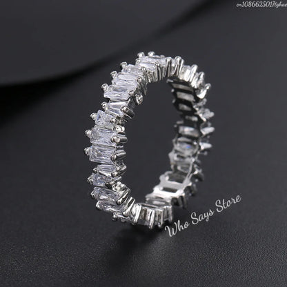 Stylish New Design Sparkling Zircon Rings for Women Elegant Party Jewelry Gift