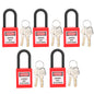 5 Sets 38mm Nylon Dustproof Engineered Safety Padlock Industrial Site Lockout Tagout Security Isolation Lock