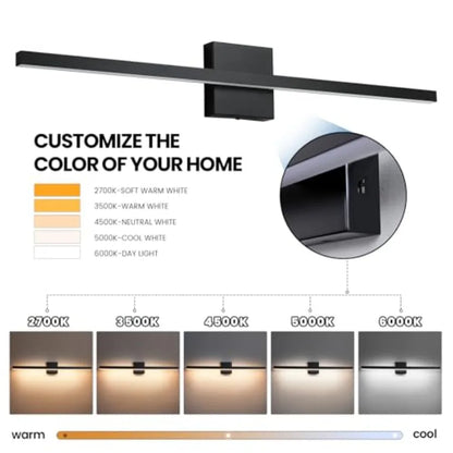 LED Vanity Light for Bathroom, 5CCT Dimmable Bathroom Light Fixture Over Mirror, Modern Vanity Lightg Bar, Bath Wall Light for