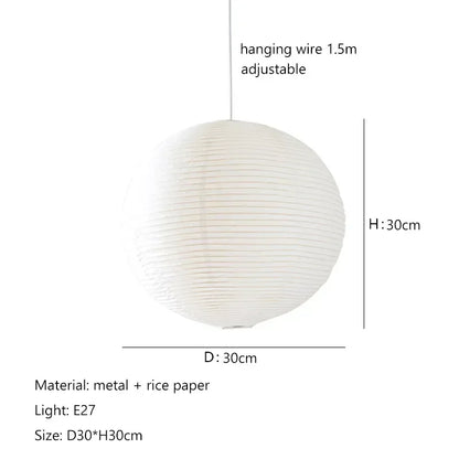 Modern Minimalist White Rice Paper Ball LED Chandelier Restaurant Tea Room Living Room Bedroom Pendant Lamp Home Decor Lighting