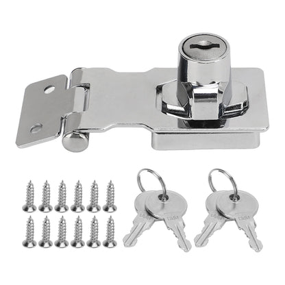 2 Packs 2.5 Inch Zinc Alloy Hasp Lock With Twist Knob Keyed Design Anti Theft Safety Hardware For Drawers Mailbox Cabinet Doors