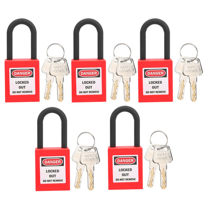 5 Sets 38mm Nylon Dustproof Engineered Safety Padlock Industrial Site Lockout Tagout Security Isolation Lock