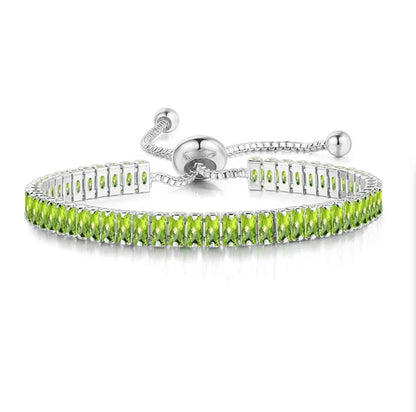 Black Iced Out Crystal Tennis Bracelets For Men Women Rectangle Zirconia Adjustable Chain on Hand Hip Hop Hippie Jewelry DZH051