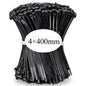 100 PCS Self-locking Plastic Nylon Tie Black Fastening Strap Cable-Tie-Set Cable Zip Tie Fastening Ring Zip Wraps Strap Tie