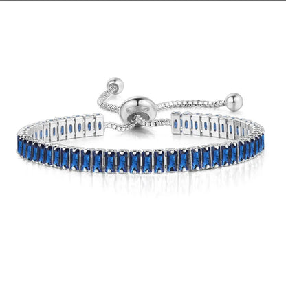 Black Iced Out Crystal Tennis Bracelets For Men Women Rectangle Zirconia Adjustable Chain on Hand Hip Hop Hippie Jewelry DZH051