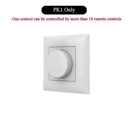 LED Dimmer 12V 24V Rotary Panel RF Remote Controller Single Color LED Strip Dimming Kit Wireless 2.4G Remote Control Push Switch