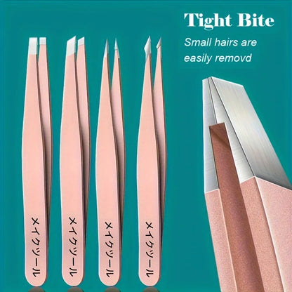 1/4pcs Set Professional Eyebrow Hair Removal Splinter Tweezers Set Perfect For Very Effortless and Relaxed to Remove