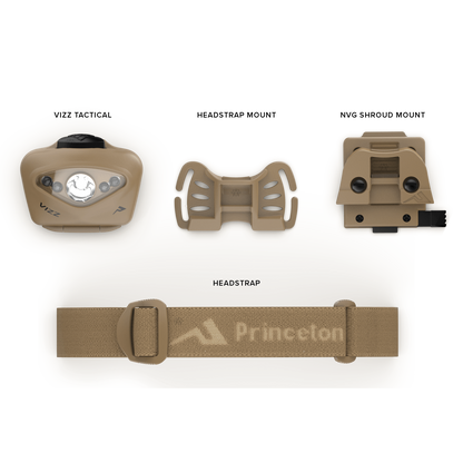 Princeton Tec Vizz Tactical MPLS | 550 Lumens Headlamp | Made in USA