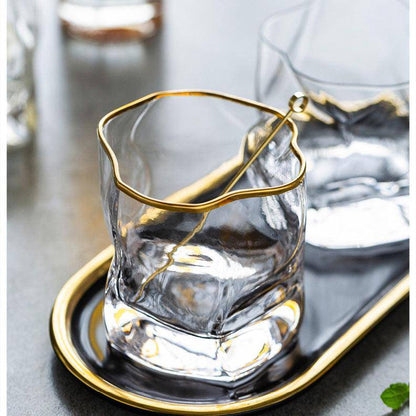 Gold Hoshi Japanese Crystal Whisky Glass
